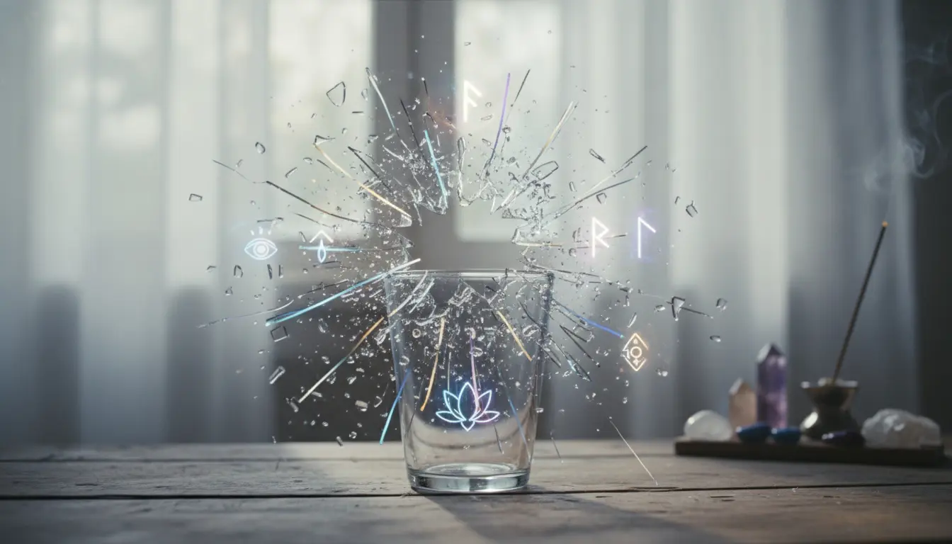 Glas breekt spontaan spirituele betekenis